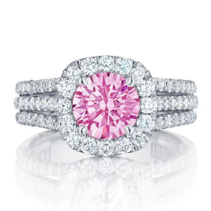 Women Wedding Diamond Ring 18K Gold Micro Pave Diamond Rings for Engagement Ring