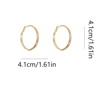 Rose Gold Earrings for Women Earrings Popular Point Clip Diamond C-Shaped Ear Ea