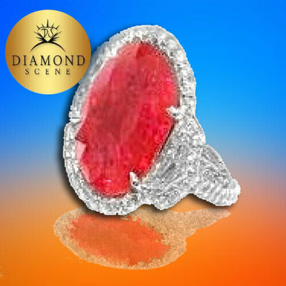 AIGS CERTIFIED NATURAL VIVID RED COLOR RUBY OVAL SHAPE SET UNIQUE HALFMOON ROUND