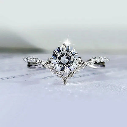 Luxury Bride Jewelry Trendy 925 Sterling Silver Criss Cross Ring White Sapphire