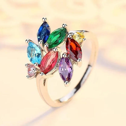 Fashion Jewelry Exquisite Gold-Plated Sapphire Emerald Ruby Amethyst Topaz Bride