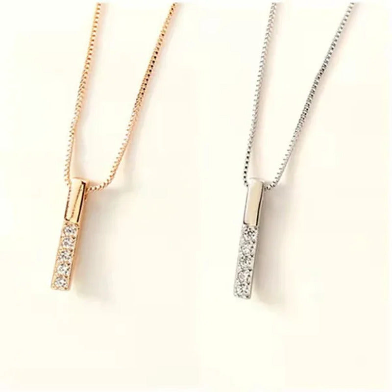 Exquisite Fashion 925 Sterling Silver Necklace Shiny Zircon Necklace Simple Geom