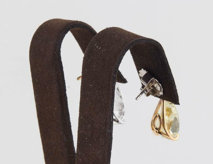 Incredible GIA certified Yellow and White Diamond Two Color Gold Earrings