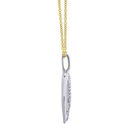 0.10 CT. T.W. Moon Double Horn Pendant Necklace in 14K Yellow Gold