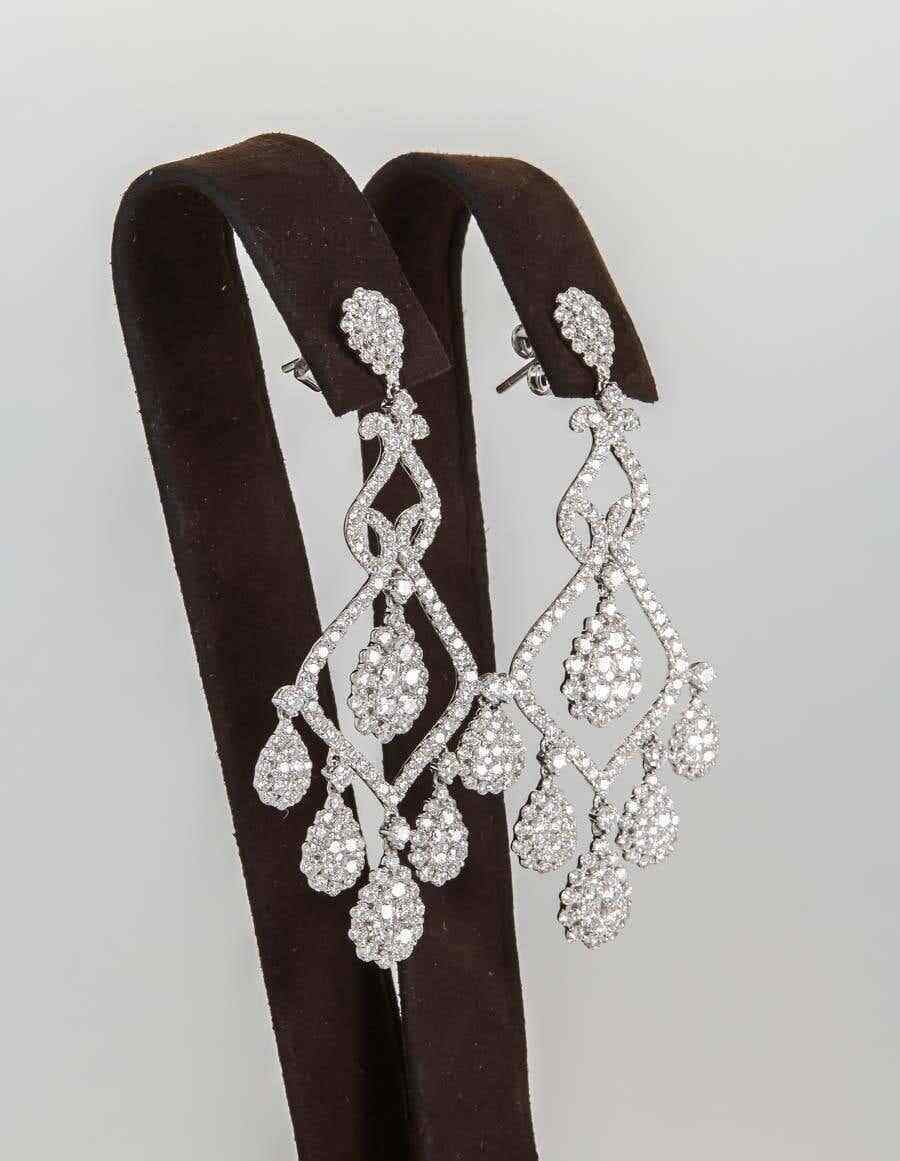 Diamond Gold Chandelier Earrings