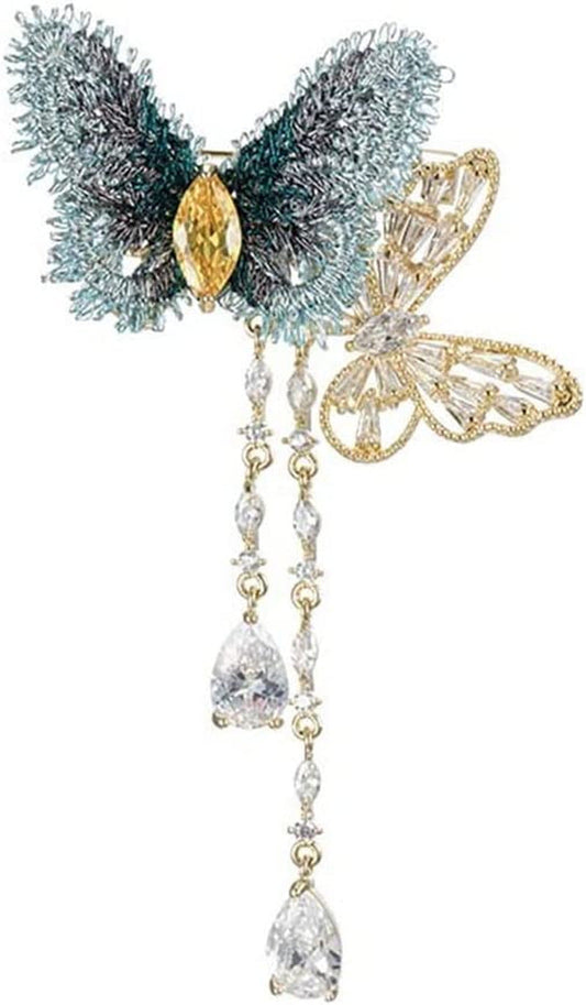 Brooch Temperament Vintage Embroidery Fabric Tassel Brooch Sweater Coat Pin (Col