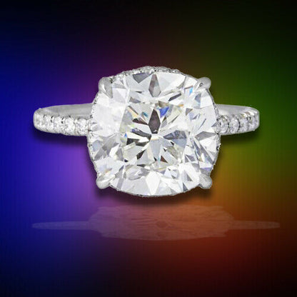 5.01 Cushion Brilliant cut GIA certified H color VS1 clarity diamond Platinum