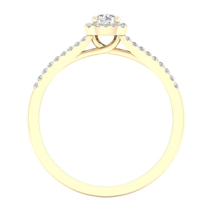 Imperial 1/4 Ct TDW round Diamond Halo Engagement Ring in 10K Yellow Gold (H-I,