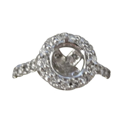 DIAMOND SETTING HALF WAY SET SIDE AND TOP SET HALO FOR CENTER STONE