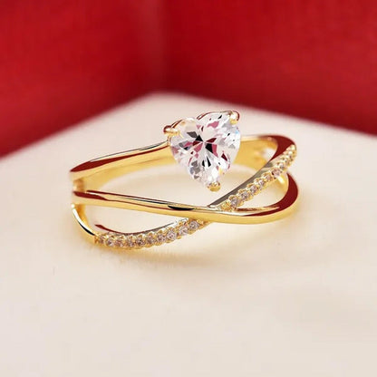 Women New Design Distinctive 925 Sterling Silver Heart Shaped Diamond Guiding St
