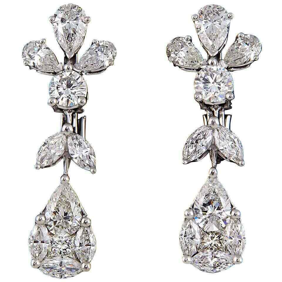 Classic Diamond Drop Earrings