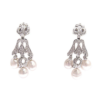 6 TOTAL FRESH WATER PEARL SET WITH ROUND BRILLIANT SHAPE