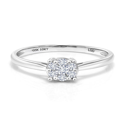 White Lab Grown Diamond 10K White Gold Engagement Ring (0.26 Ct , SI2-SI1, GH)