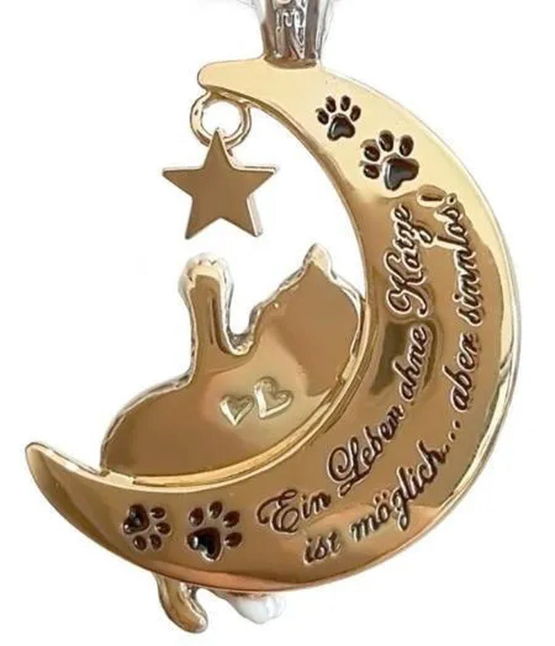 Cute Cat Necklace Star Moon Diamond Animal Necklace Wedding Engagement Anniversa