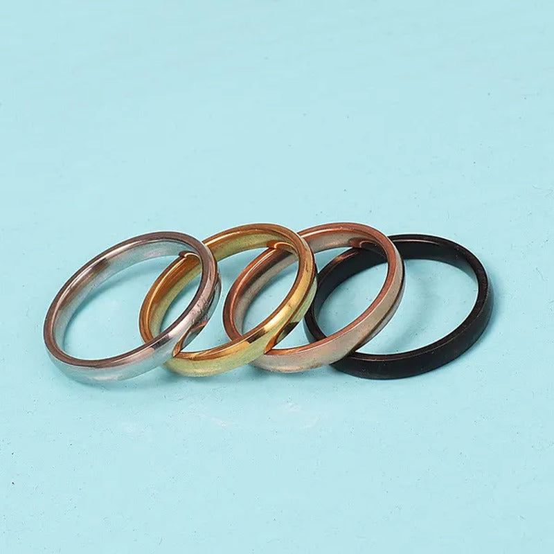 4Pc/Set Stainless Steel Women Men Gold Silver Black Rose God Rings Wholesale Bul