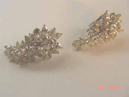 EARRING PEAR MARQUISE ROUND BRILLIANT SHAPE DIAMOND HUGGIE EARRING