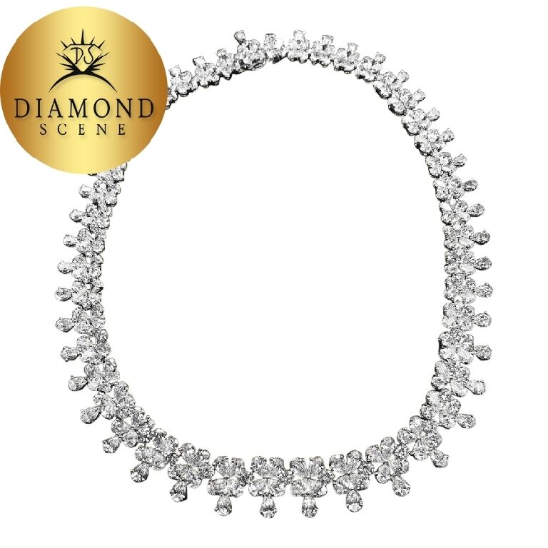 DIAMOND NECKLACE 280 PEAR SHAPE DIAMOND 64 ROUND DIAMOND SET DIAMOND NECKLACE