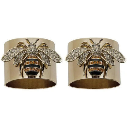 YOHAPP Unique Steam Punk Jewelry Gold Plated Diamond Bee Ring Bee Jewelry Wide B