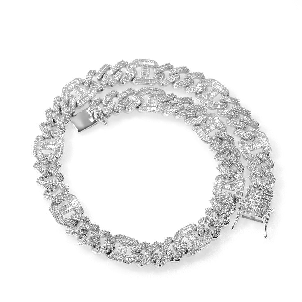High Quality Full Diamond Men'S Hip Hop Necklace with Irregular Zircon