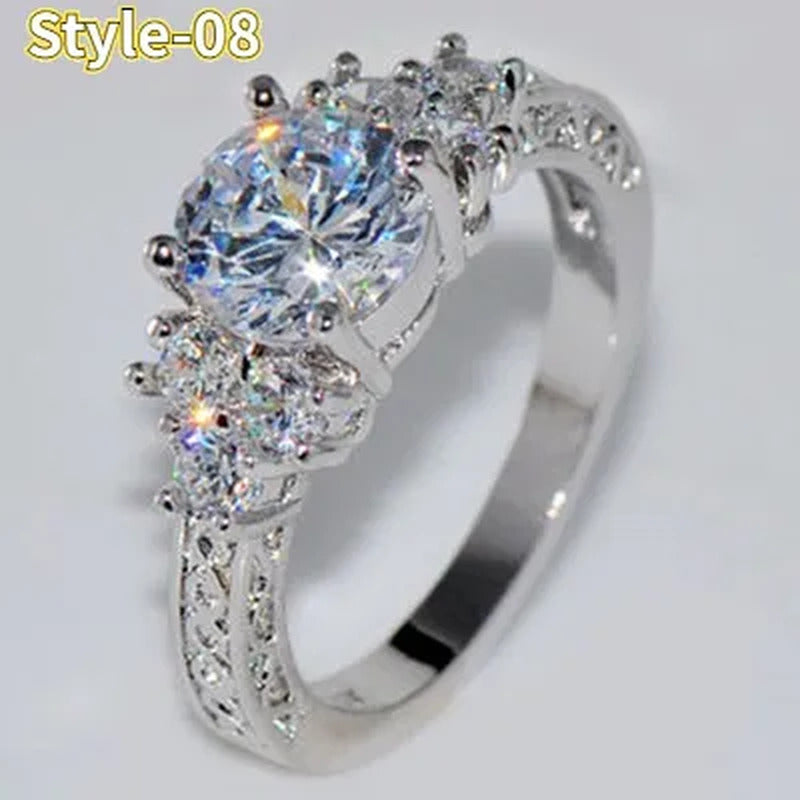 9 Style Exquisite Fashion Rings for Women Elegant Fashion Jewelry Natural Gemsto