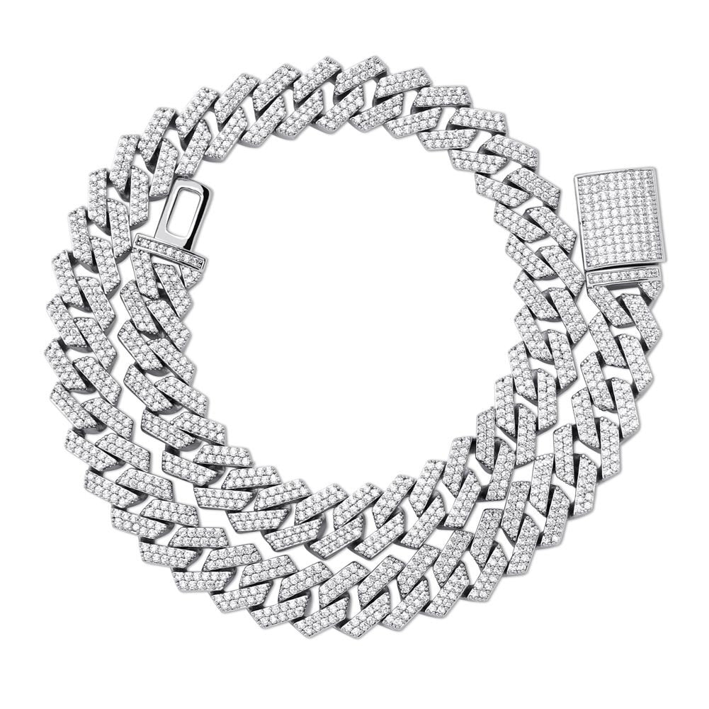 Diamond Shaped Cuban Chain Hip Hop Men'S Necklace