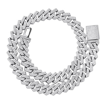 Diamond Shaped Cuban Chain Hip Hop Men'S Necklace
