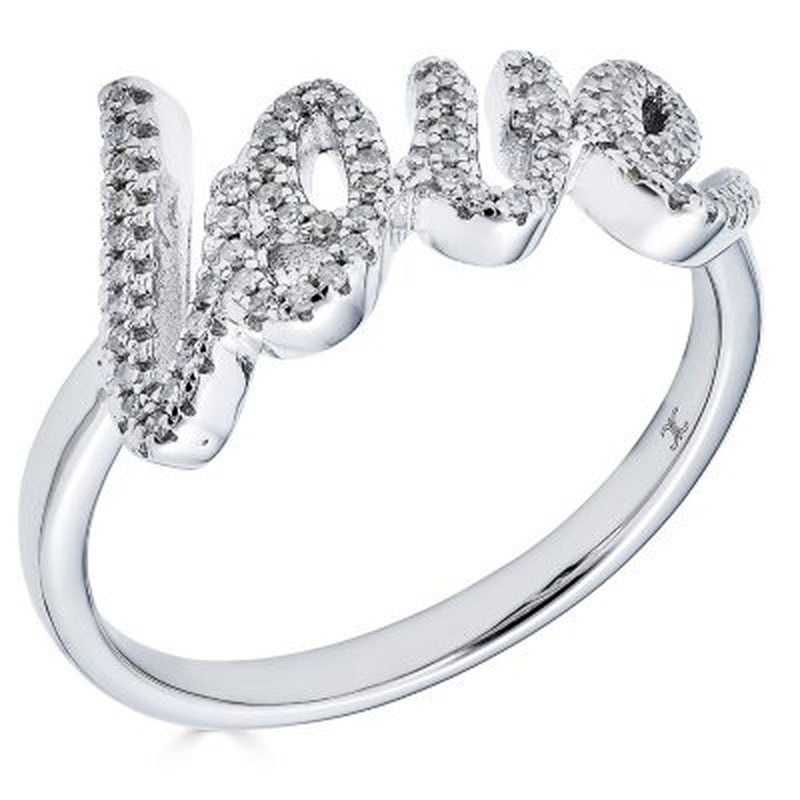 Sterling Silver and 0.14 CT. T.W. Diamond "LOVE" Ring