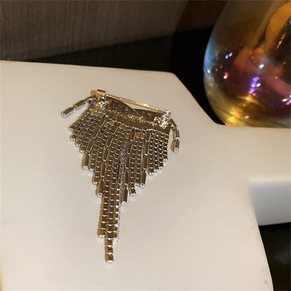 CXDTBH Fashion Brooch with Diamond Zirconia Tassel Chest Ornament Temperament De