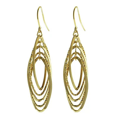 14K Italian Gold Multi Oval French Wire Earrings