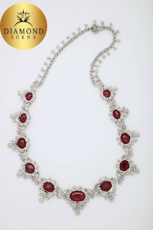 Ruby and Diamond Necklace 32.38 ct ruby 46.07 ct diamond