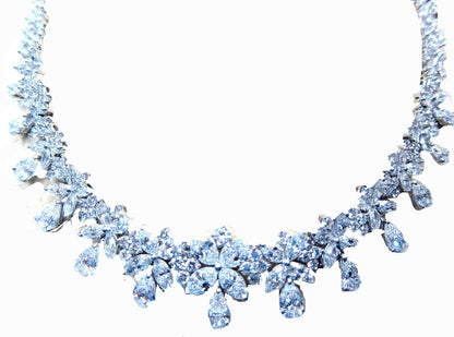 Diamond pear shape marquise round brilliant diamond shape diamond set necklace