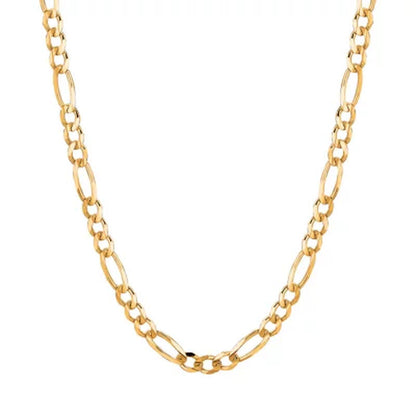 Solid Figaro Link Necklace 20", 4.5Mm in 14K Yellow Gold