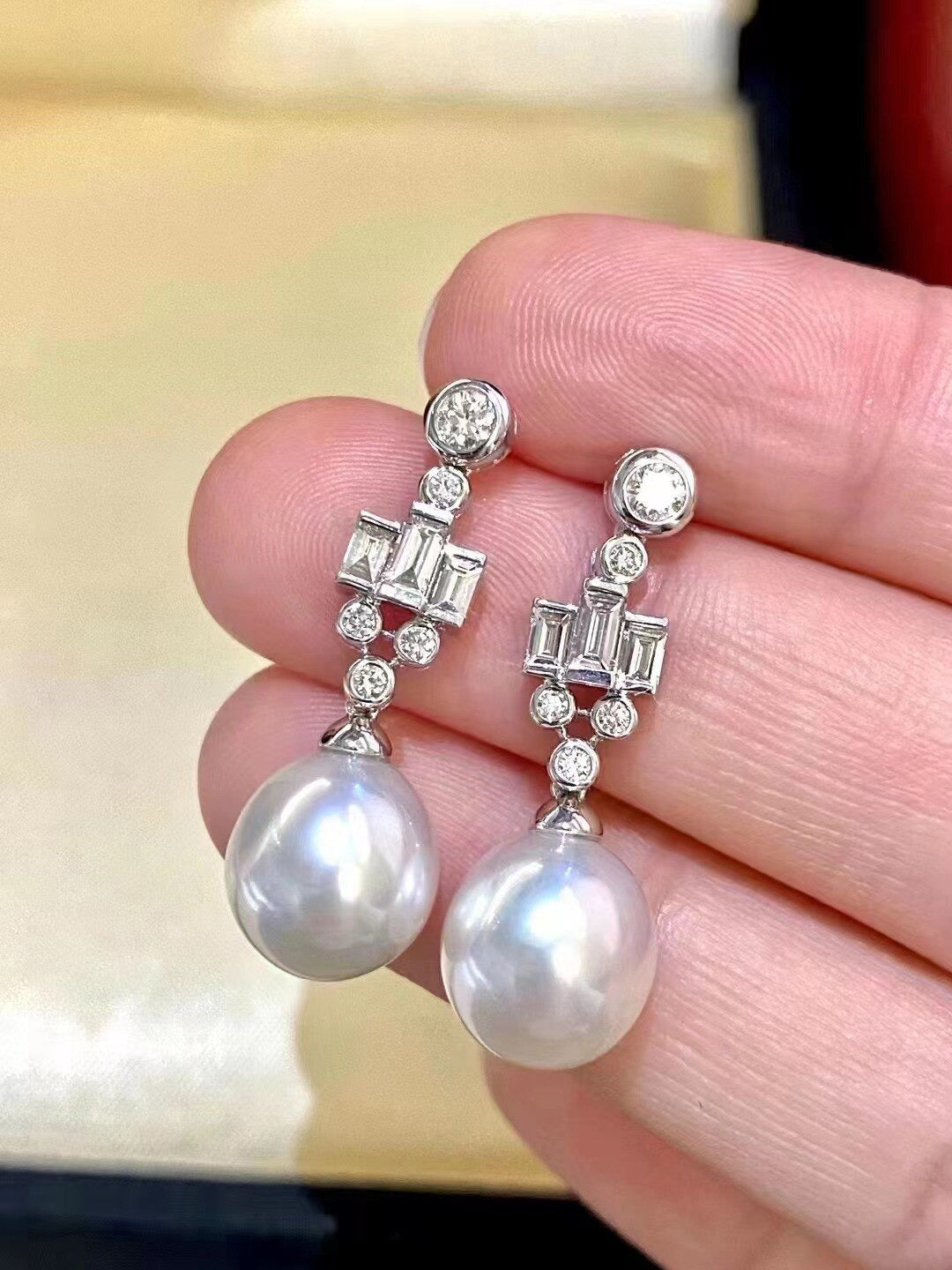 MJ Pearl Earrings Fine Jewelry 925 Sterling Silver round 10-11Mm Nature Fresh