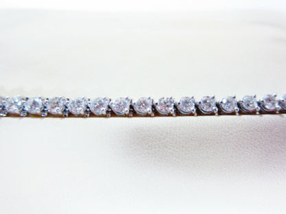 6.10 CT G COLOR VS1/2 DIAMOND 3 PRONG SET TENNIS BRACELET 14 K WHITE GOLD
