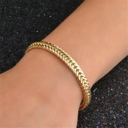1/2/3Pcs 18K Solid Yellow Gold Bracelet Chain for Men Jewelry Women Jewelry 205M