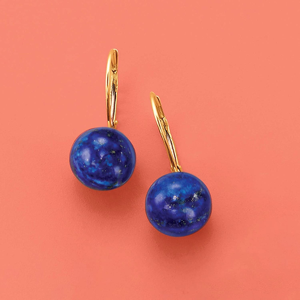Lapis Earrings in 14Kt Yellow Gold