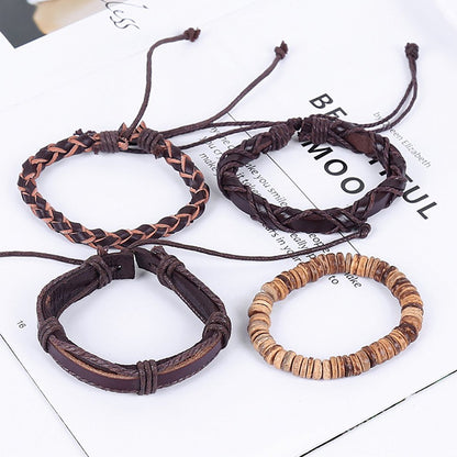 Men Bracelet Bracelet Braided Multilayer Simple Vintage Leather Bracelets