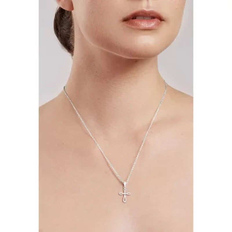 0.02 CT. T.W. Diamond Cross Pendant in 14K Gold