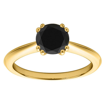 Mauli Jewels Engagement Rings for Women 0.50 Carat Black Diamond Engagement Ring