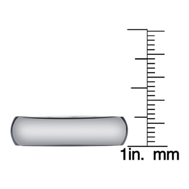 Men'S 6Mm Half-Round Grey Tungsten Wedding Band