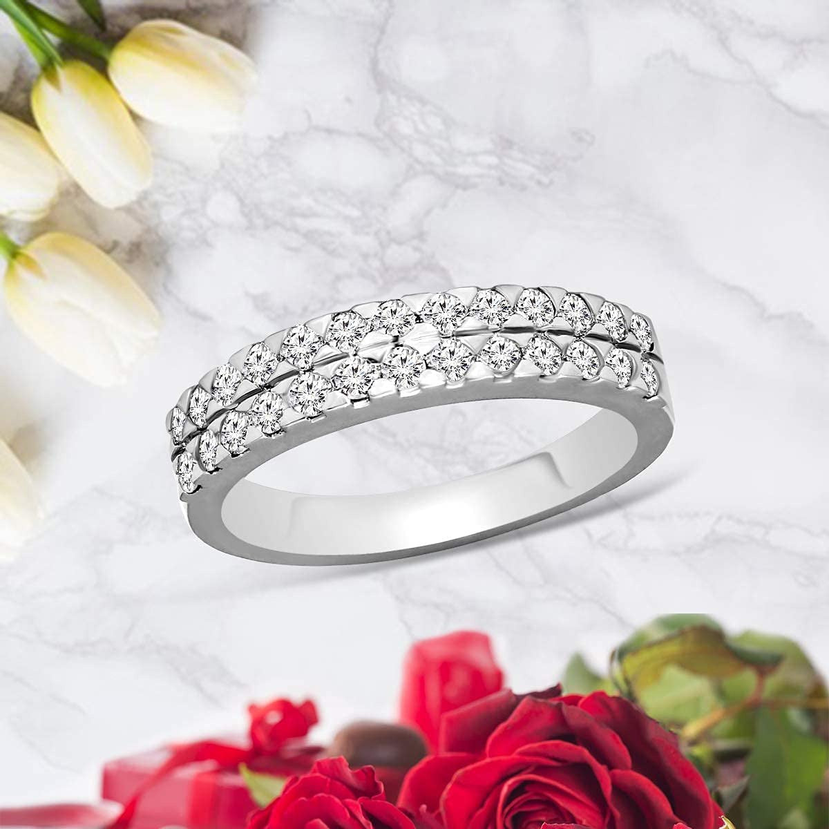5/8 Carat | 14K White Gold or 925 Sterling Silver| IGI Certified Brilliant-Cut L