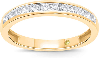 1/6 - 1/2 CT TW Certified Lab Created Diamond Channel Rings - Sparkling 10K Soli