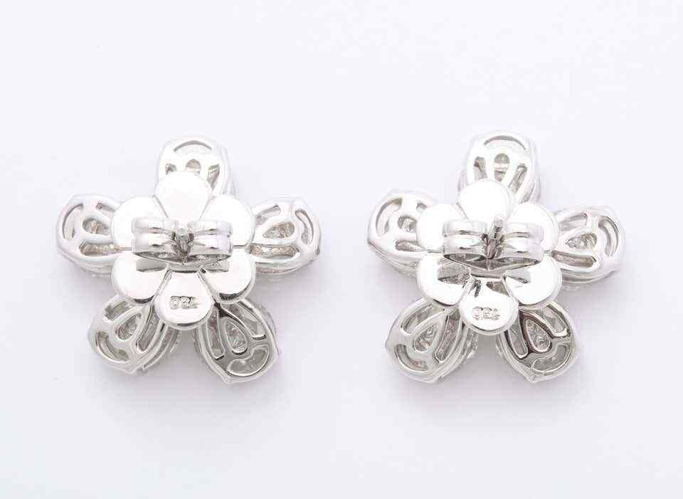 Diamond Flower Earrings