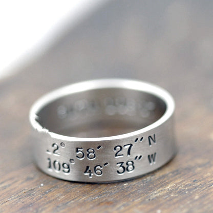 Coordinate Ring 925 Sterling Silver Handmade Male and Female Couple Ring