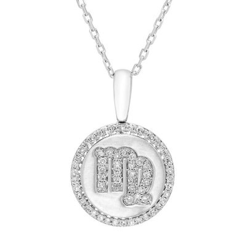 0.17 CT. T.W. Diamond Zodiac Symbol Pendant in Sterling Silver