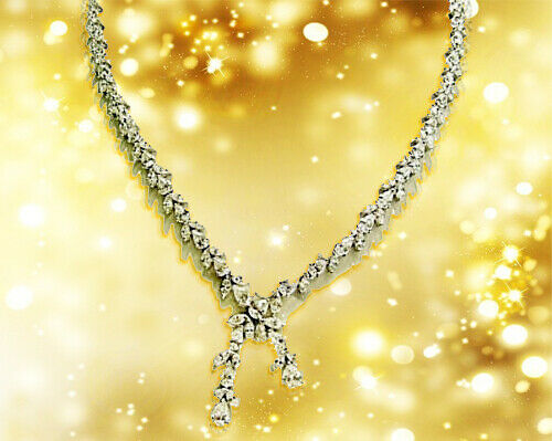 DIAMOND NECKLACE PEAR MARQUISE ROUND DIAMOND LARIETTE DIAMOND PEAR NECKLACE