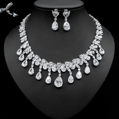 Fashion Tassel Necklace Drop Earrings Set