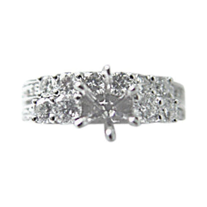 DIAMOND ROUND BR SHAPE ENGAGEMENT 2 PIECE SET 6 PRONG