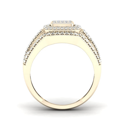1/8Ct TDW Diamond 10K Yellow Gold Halo Engagement Ring