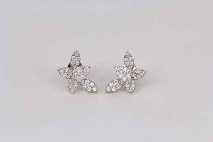 Classic Diamond Gold Cluster Earrings